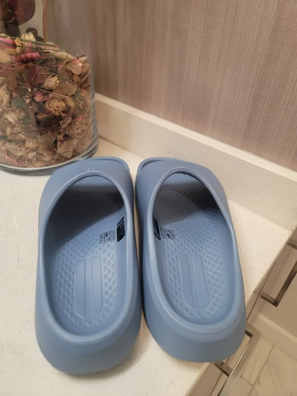 Nobull Unisex Comfort Slides M 12 Comfort Slip On Large Logo NEW Steel Blue